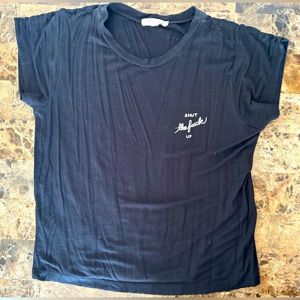 “Shut the F up” T-Shirt women’s size small black